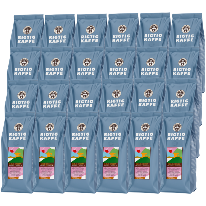 Rigtig Kaffe Gold Crema 12kg Hela kaffebönor