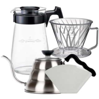 Hario Pegasus 02 Server inkl. Pappersfilter 02, Dripper 02 & V60-hällkanna