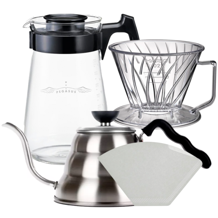 Hario Pegasus 02 Server inkl. Pappersfilter 02, Dripper 02 & V60-hällkanna