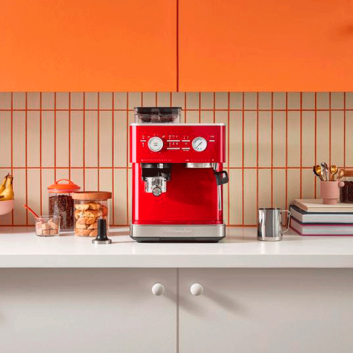KitchenAid Semiautomatisk Espressomaskin Inkl. Kvarn Röd