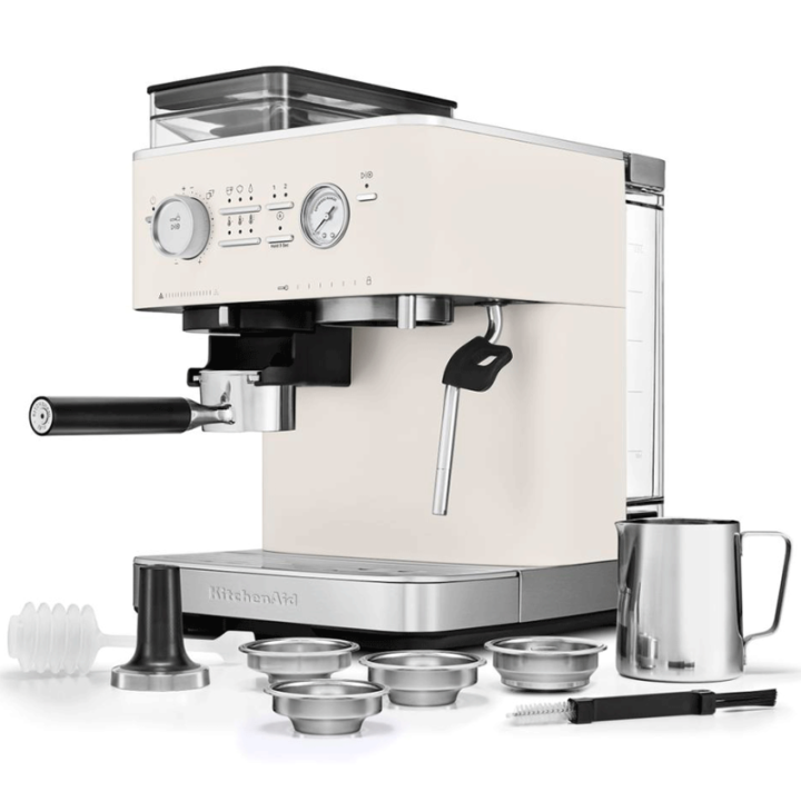 KitchenAid Semiautomatisk Espressomaskin Inkl. Kvarn Porslinsvit