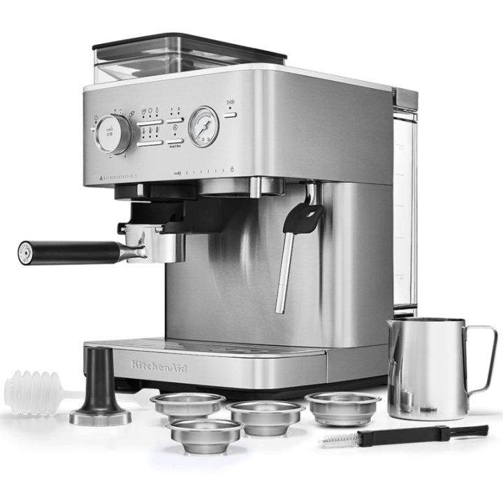 KitchenAid Semiautomatisk espressomaskin inkl. kvarn rostfritt stål