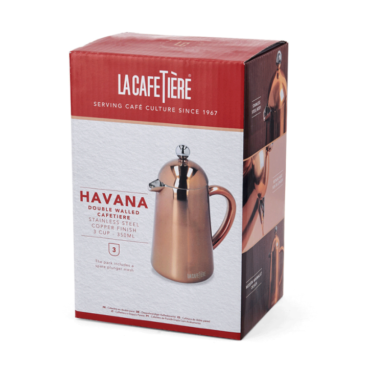 La Cafetière Havana 3 koppar presskanna koppar