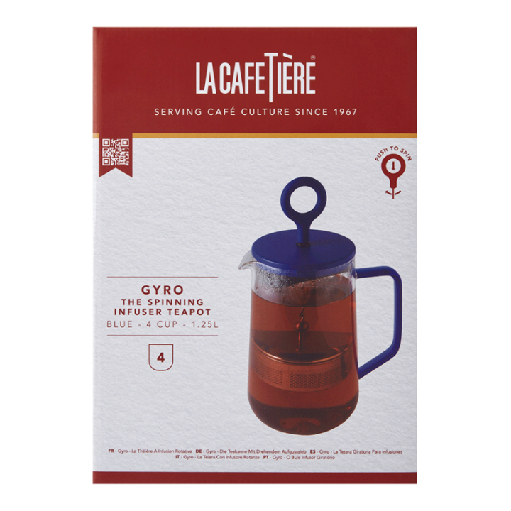 La Cafetière Gyro Spinfuser 1,25 L Tebryggare Blå/Glas