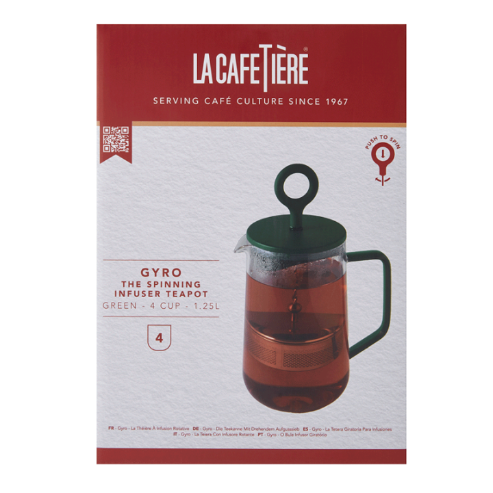 La Cafetière Gyro Spinfuser 1,25 L Tebryggare Grön/Glas