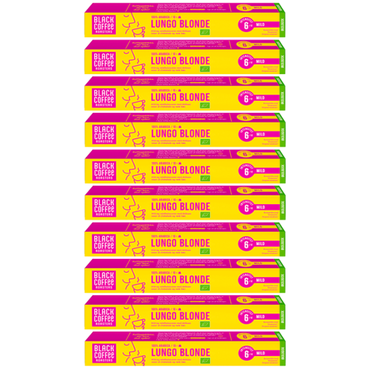 Black Coffee Roasters Lungo Blonde kaffekapslar Eko 10 x 10 st