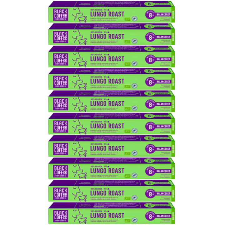 Black Coffee Roasters Lungo Roast Kaffekapslar Eko 10 x 10 st