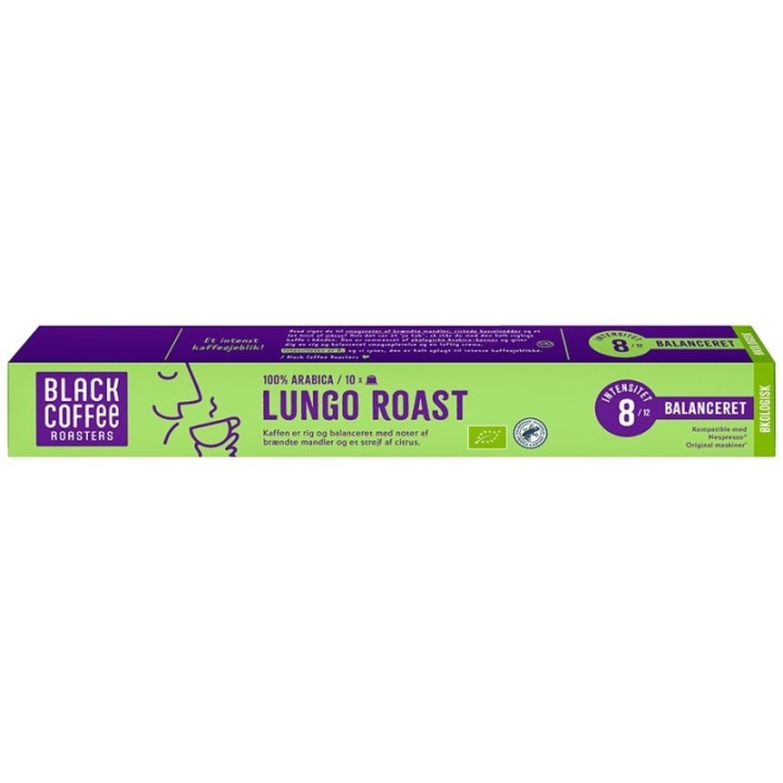 Black Coffee Roasters Lungo Roast Kaffekapslar Eko 10 x 10 st