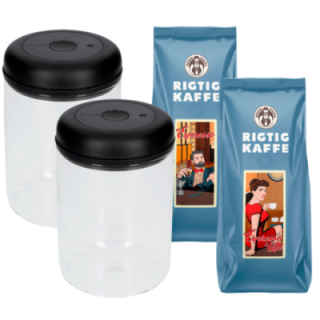 Fellow Atmos Vakuumkaffebehållare 2 st Inkl. 2 x 500 g Rigtig Kaffe