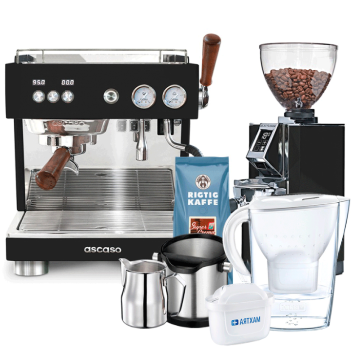 Ascaso Baby T Plus Inkl. Eureka Libra 65 kvarn, Baristautrustning, Filterkanna & Kaffe