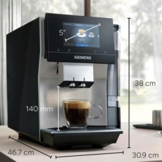Siemens TP715R07 EQ700 Inox Silver Metallic Espressomaskin Inkl. Mjölkbehållare Glas 0,7 L