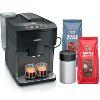 Siemens TP511R09 EQ500 Espressomaskin inkl. mjölkbehållare & 2kg Rigtig Kaffe Hela kaffebönor