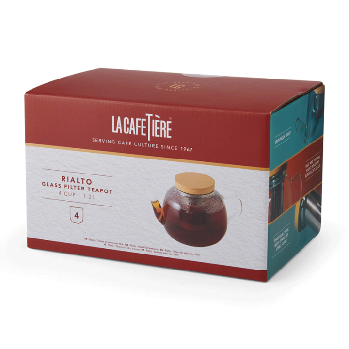 La Cafetière Rialto 4 koppar tebryggare glas