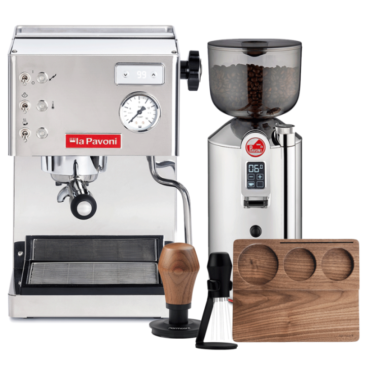 La Pavoni Casa Bar PID Stål LPMCBS02EU Espressomaskine Inkl. Prosumer LPGGRI01EU Espressokværn & Baristaudstyr