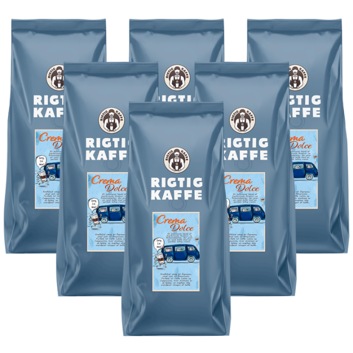 Rigtig Kaffe Dolce Crema 6kg Hele kaffebønner