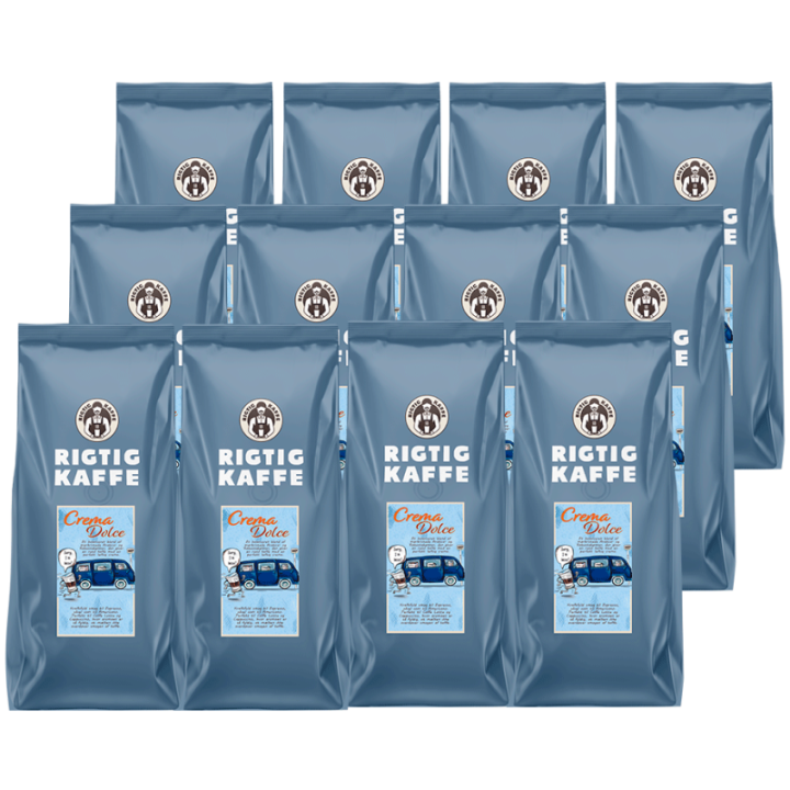 Rigtig Kaffe Dolce Crema 12kg Hele kaffebønner