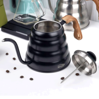 IKAPE Pour Over Kedel med Termometer 1,2 L Sort