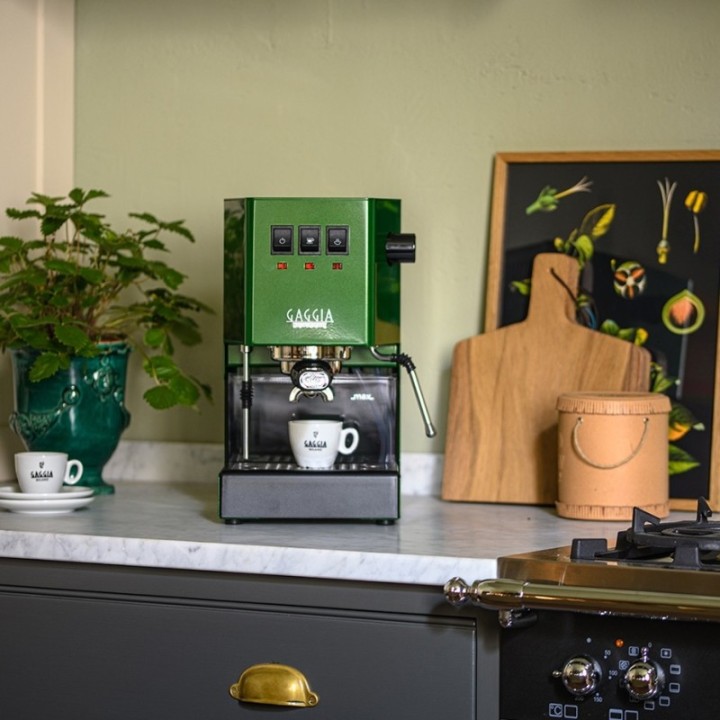 Gaggia Classic E24 Jungle Green Espressomaskine Inkl. Eureka Mignon Zero 55s Mat Sort Espressokværn