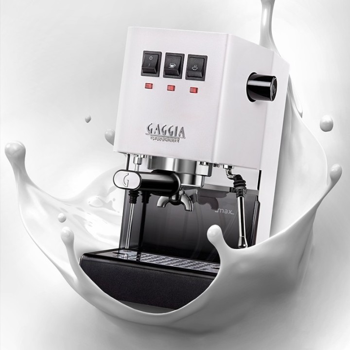Gaggia Classic E24 Hvid Espressomaskine Inkl. Eureka Mignon Zero 55s Mat Sort Espressokværn