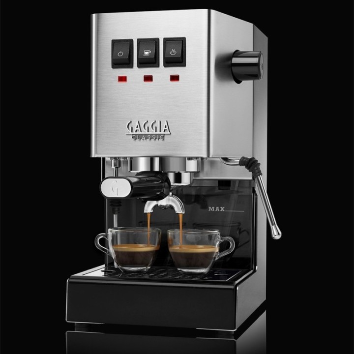 Gaggia Classic E24 Stål Espressomaskine Inkl. Eureka Mignon Zero 55s Mat Sort Espressokværn