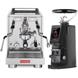 La Pavoni New Botticelli Specialty LPSBSS03NO Espressomaskine Inkl. Eureka Atom W 65 Casa Mat Sort Espressokværn