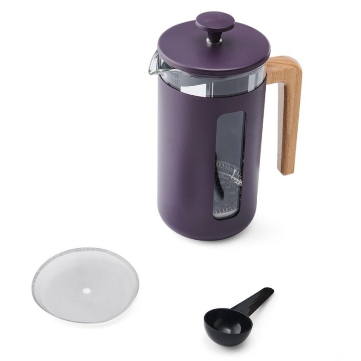 La Cafetière Pisa 8 Kop. Stempelkande Lilla Inkl. House of Barista Elektrisk Kaffemølle & 400g Rigtig Kaffe