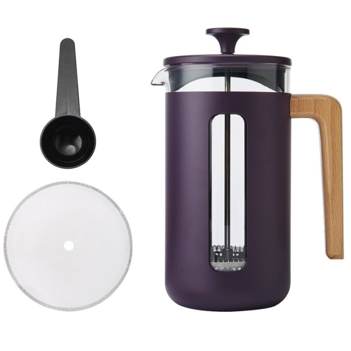 La Cafetière Pisa 8 Kop. Stempelkande Lilla Inkl. House of Barista Elektrisk Kaffemølle & 400g Rigtig Kaffe