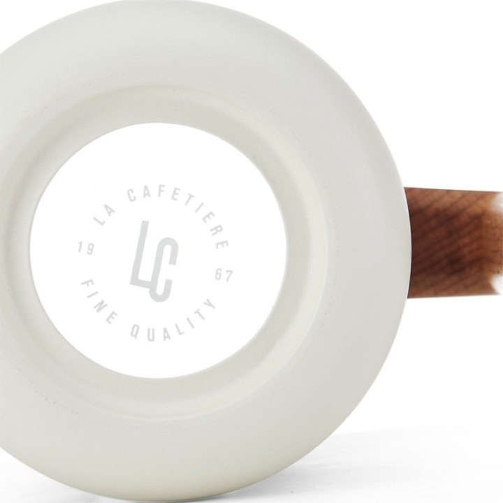 La Cafetière Pisa 8 Kop. Stempelkande Hvid Inkl. House of Barista Elektrisk Kaffemølle & 400g Rigtig Kaffe