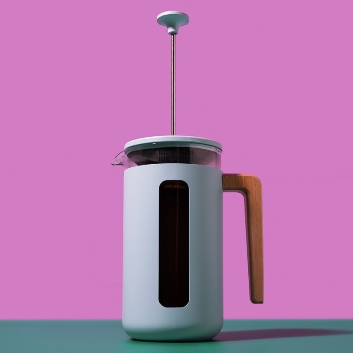 La Cafetière Pisa 8 Kop. Stempelkande Himmelblå Inkl. Fløjtekedel 1,6 L Himmelblå & Krus 35 cl 2 Stk Himmelblå