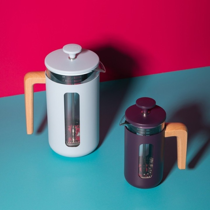 La Cafetière Pisa 8 Kop. Stempelkande Himmelblå Inkl. Fløjtekedel 1,6 L Himmelblå & Krus 35 cl 2 Stk Himmelblå