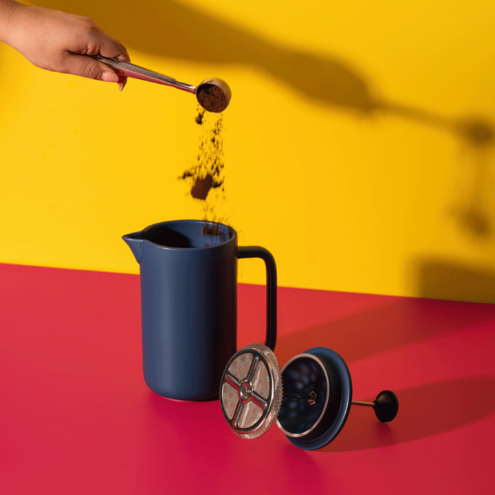 La Cafetière Arezzo 8 Kop. Stempelkande Navy Inkl. Krus 35 cl 2 Stk Navy