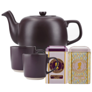 La Cafetière 1,2 L Tebrygger Inkl. Krus 35 cl 2 Stk Lilla & Østerlandsk Thehus Pyramidetebreve 24 stk