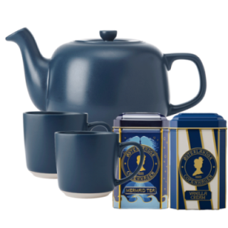 La Cafetière 1,2 L Tebrygger Inkl. Krus 35 cl 2 Stk Navy & Østerlandsk Thehus Pyramidetebreve 24 stk