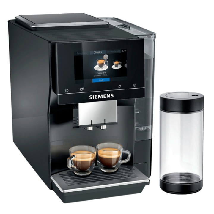 Siemens TP713R19 EQ700 Classic Piano Black Espressomaskin Inkl. Siemens Mjölkbehållare Glas 0,7L