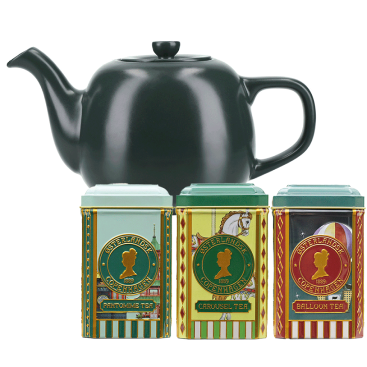 La Cafetière 0,6 L Tebrygger Grøn Inkl. Østerlandsk Thehus Pyramidetebreve 36 stk