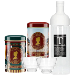 Hario 0,75 L Istebrygger m. 2 glas Inkl. Østerlandsk Thehus Amalienborg Blend Organic 125g & Tivoli Balloon Tea Organic 125g