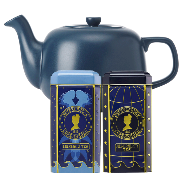 La Cafetière 1,5 L Tebrygger Navy Inkl. Østerlandsk Pyramidetebreve 2 x 75 stk