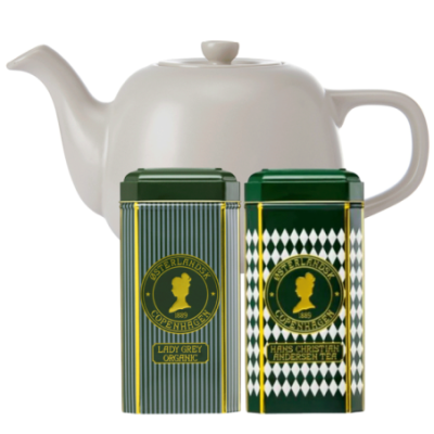 La Cafetière 1,5 L Tebryggare Latte inkl. Østerlandsk Thehus Pyramidtepåsar 2 x 75 st