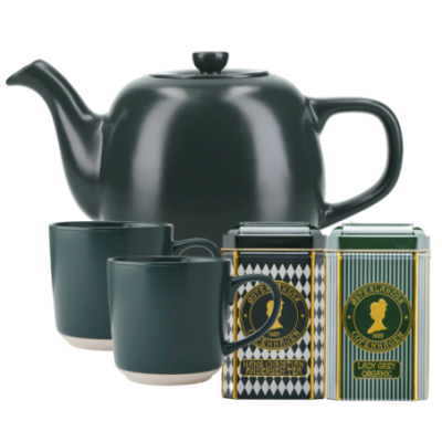 La Cafetière 1,2 L Tebryggare inkl. Koppar 35 cl 2 st Grön & Østerlandsk Thehus Pyramidtepåsar 24 st