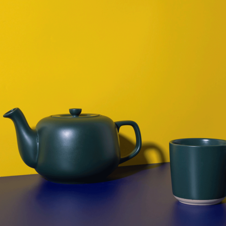 La Cafetière 1,2 L Tebrygger Inkl. Krus 35 cl 2 Stk Grøn & Østerlandsk Thehus Pyramidetebreve 24 stk