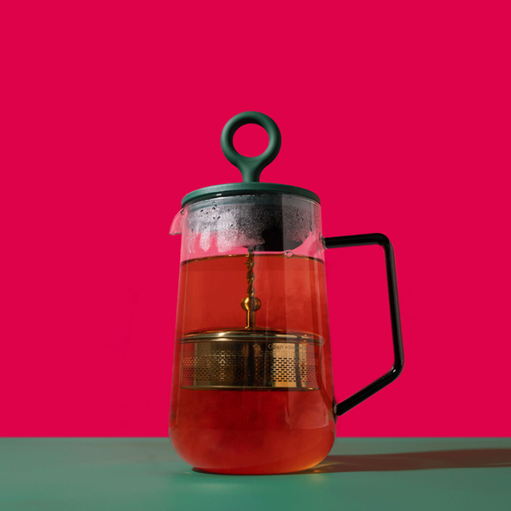 La Cafetière Gyro Spinfuser 1,25 L Tebrygger Grøn/Glas Inkl. Østerlandsk Thehus Pyramidetebreve 3 x 12 stk