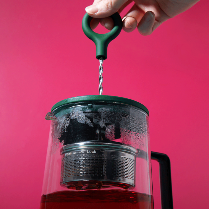 La Cafetière Gyro Spinfuser 1,25 L Tebrygger Grøn/Glas Inkl. Østerlandsk Thehus Pyramidetebreve 3 x 12 stk