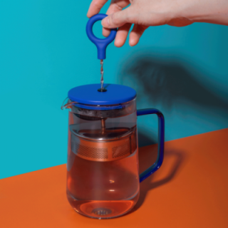 La Cafetière Gyro Spinfuser 1,25 L Tebrygger Blå/Glas Inkl. Østerlandsk Thehus Pyramidetebreve 3 x 12 stk