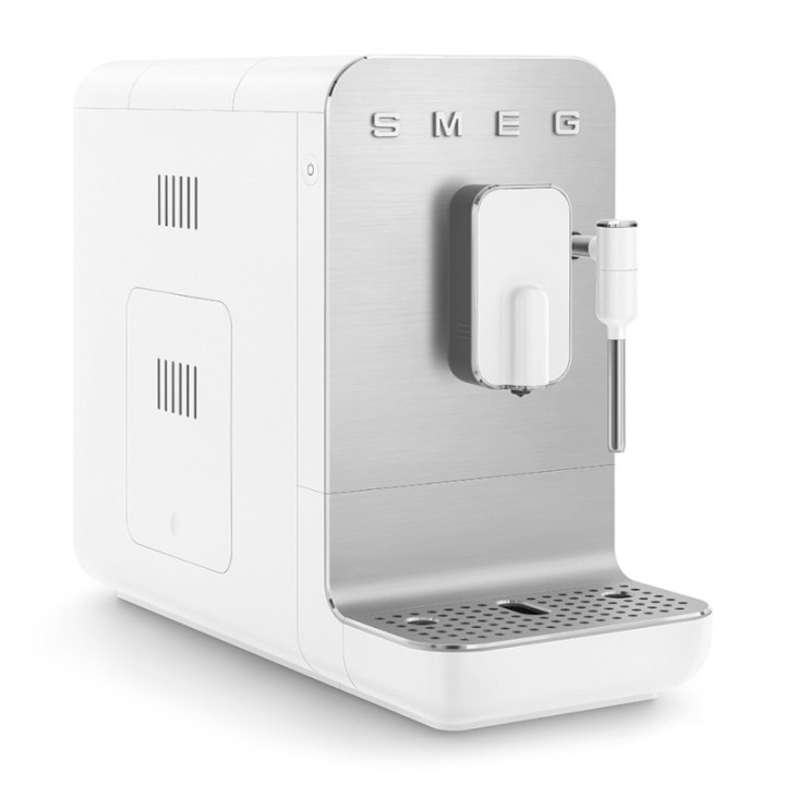Smeg BCC12WHMEU Espressomaskine Hvid Inkl. Mælkekande 0,35L & Rigtig Kaffe Crema Intenso 1kg Hele kaffebønner