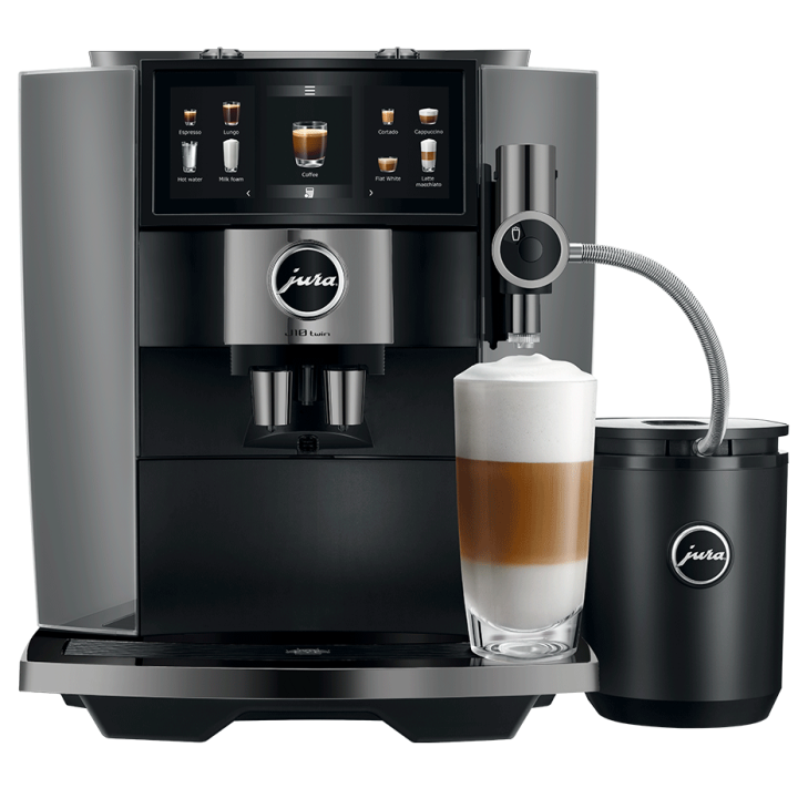 Jura J10 Twin (EA) Diamond Onyx Inkl. Startpakke DK sprog, Plejepakke, Mælkebeholder, Filtre & 3kg Hele kaffebønner