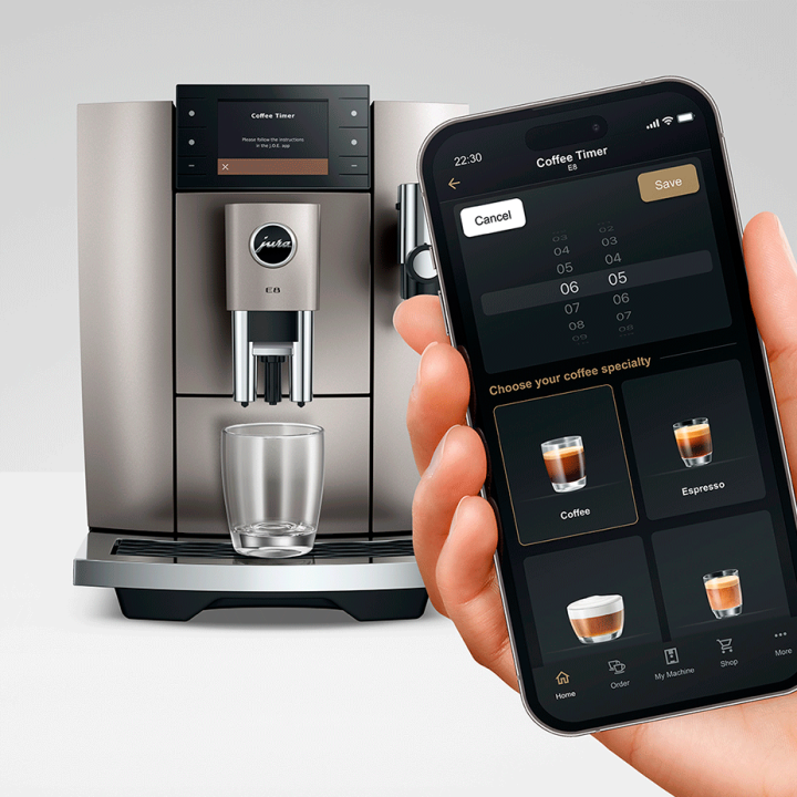 Jura E8 (ED) Midnight Silver Espressomaskine Inkl. Startpakke (DK sprog), Pleje, Filtre, Mælkebeholder & 3kg Super Crema