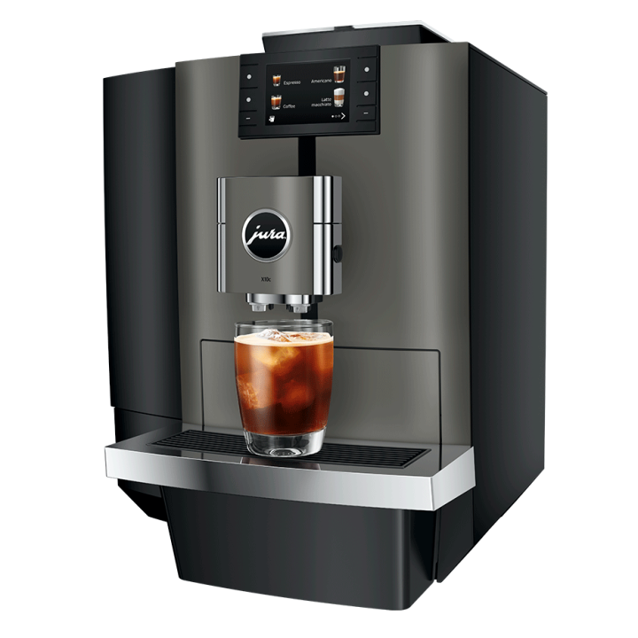 Jura X10c (EA) Dark Inox Espressomaskine Inkl. Startpakke, 2,5L Cooler, Pleje & 6kg Kaffe