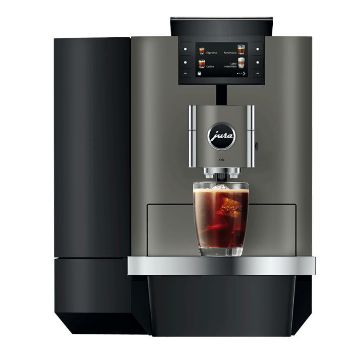 Jura X10c (EA) Dark Inox Espressomaskine Inkl. Startpakke, 2,5L Cooler, Pleje & 6kg Kaffe
