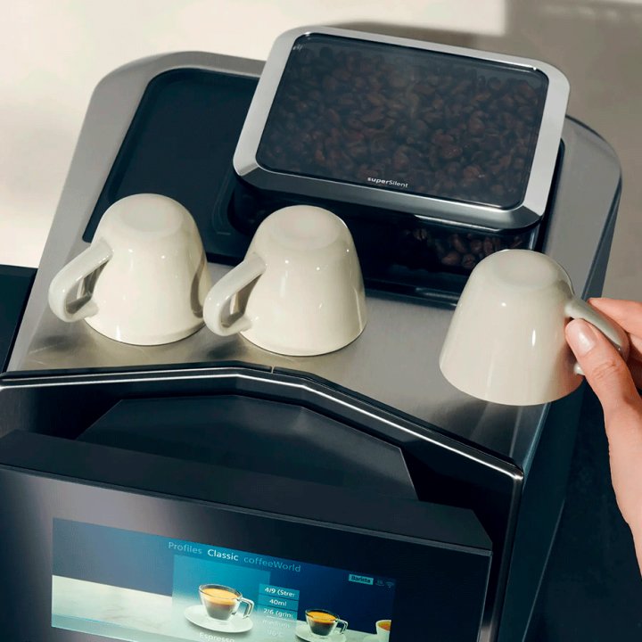 Siemens TQ905RZ3 EQ900 Plus Espressomaskine Inkl. AutoCalc'n Clean & 3kg Rigtig Kaffe Gold Crema