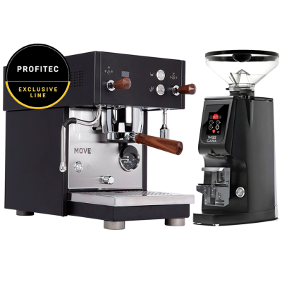 Profitec MOVE Espressomaskin – Exclusive Line inkl. Eureka Atom W 65 Casa Mattsvart Espressokvarn